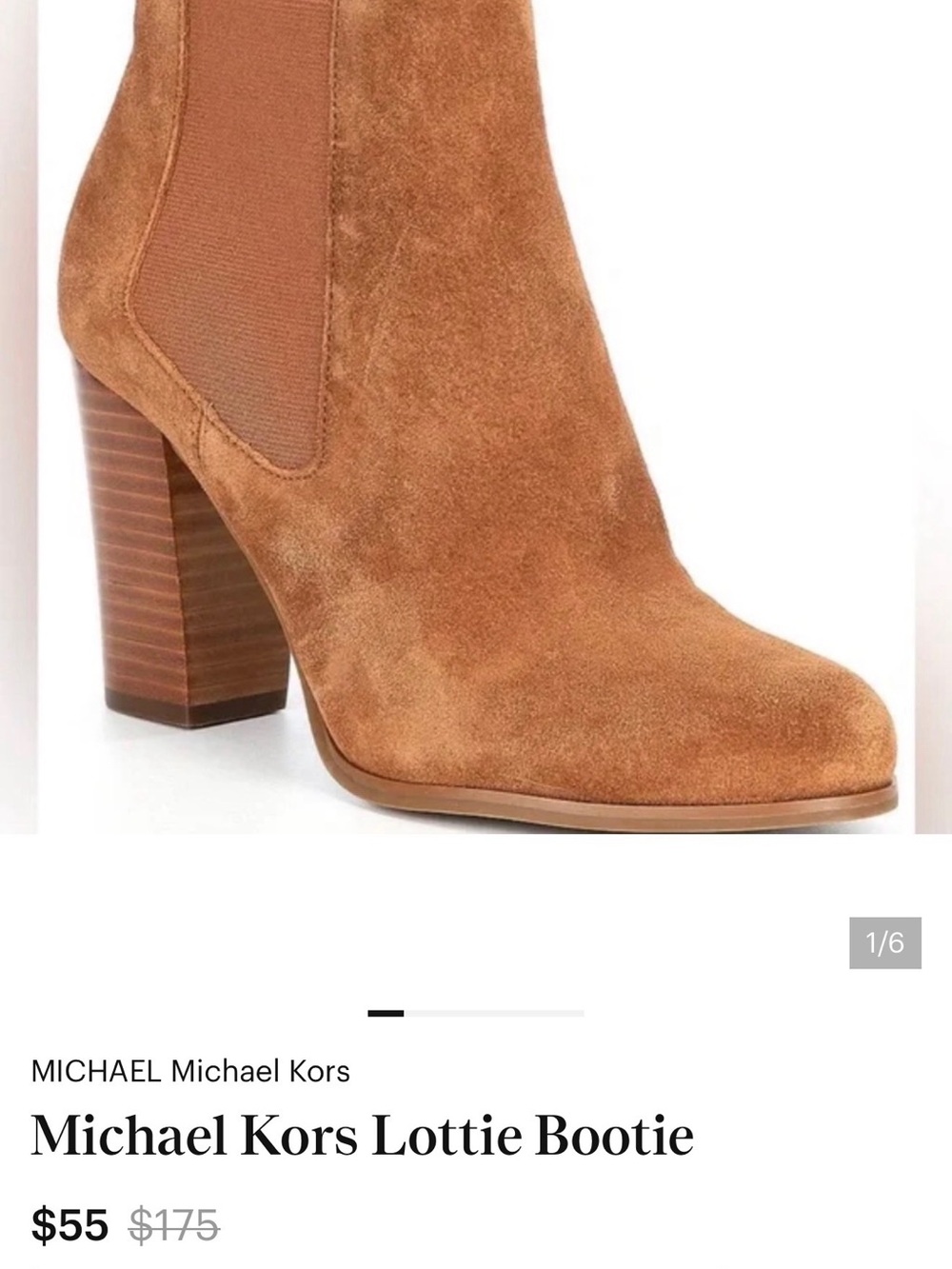 Michael Kors Suede Ankle Boot in Camel/Tan